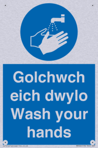 golchwch eich dwylo / wash your hands - safety sign